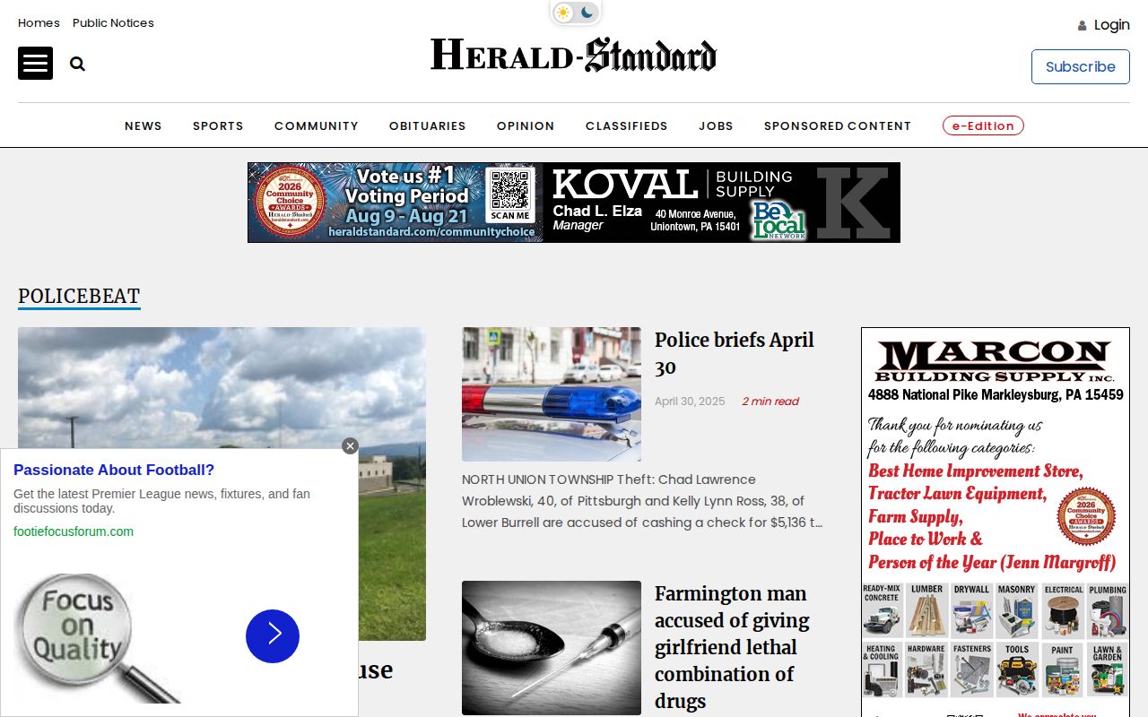 Fayette County crime news Herald-Standard Policebeat source