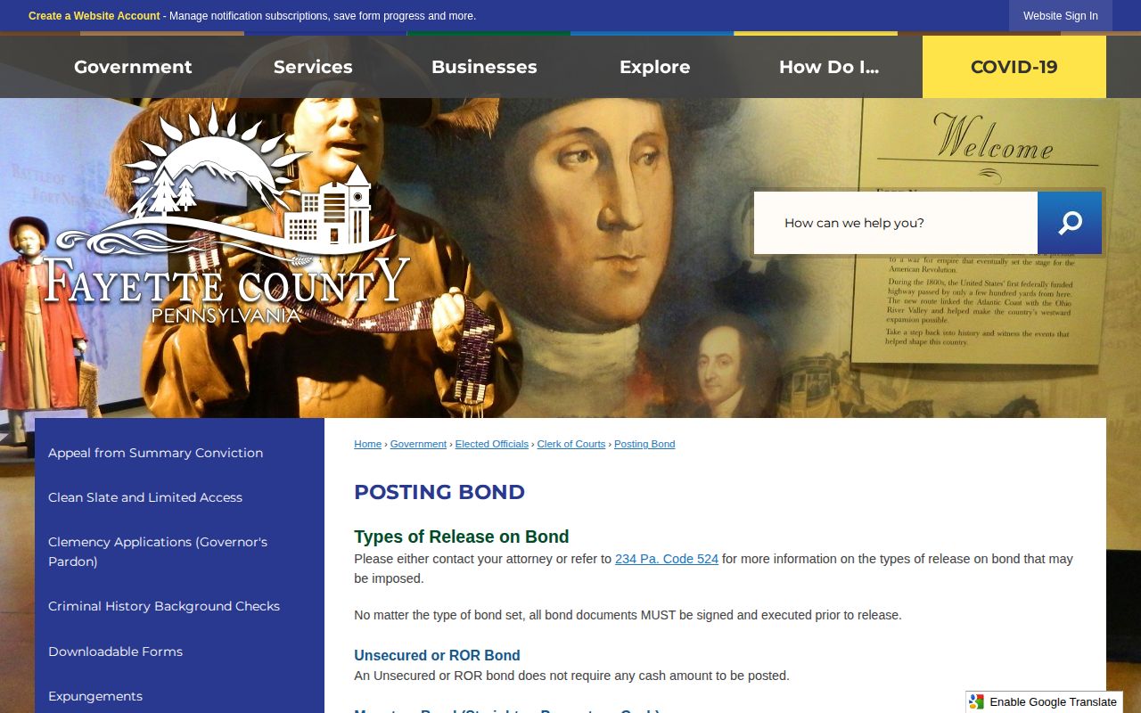 Fayette County bond and post-booking release information